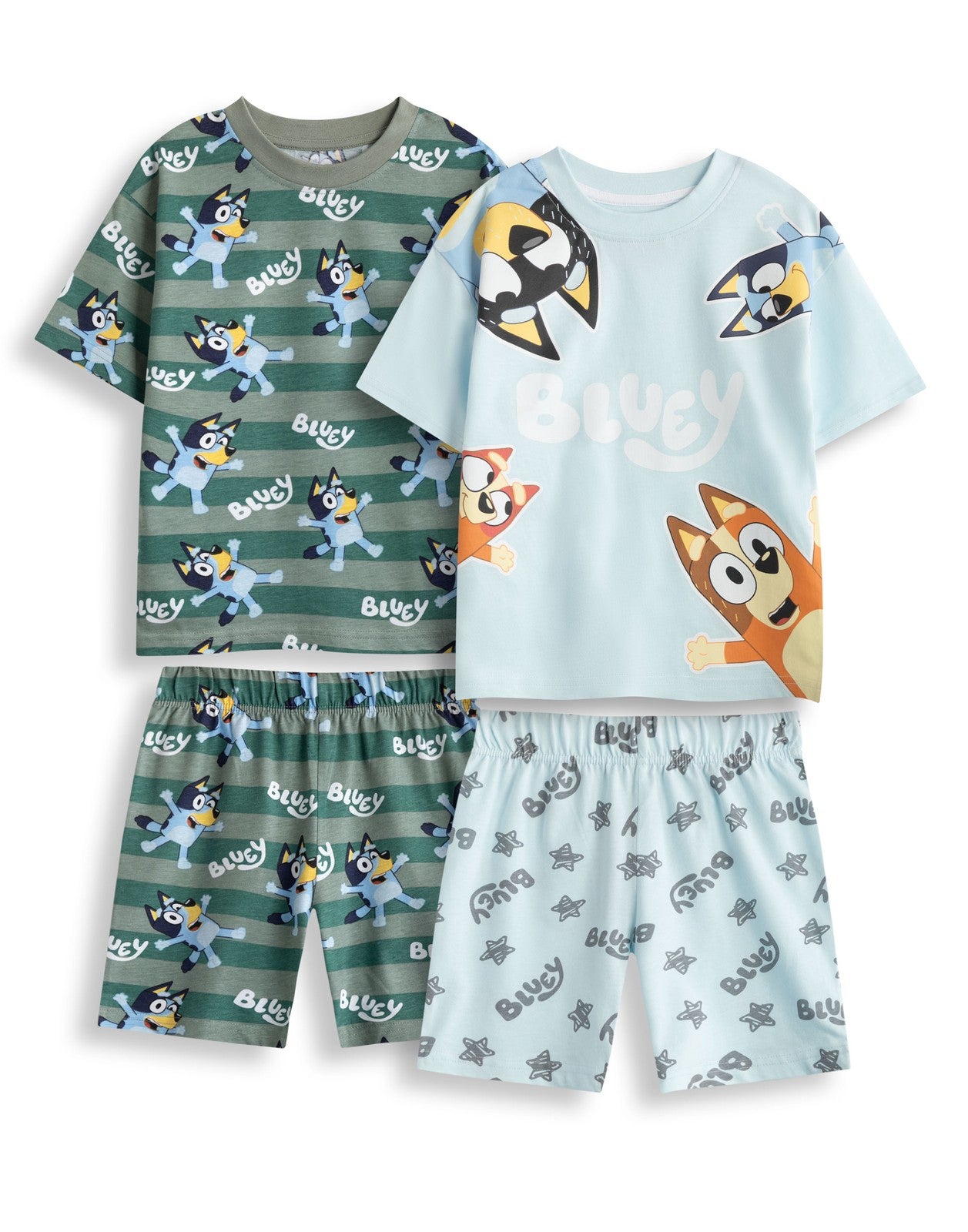Bluey Multi-Pack of 2 Short Sleeve Short Leg Pyjama Set | Boys Multicoloured | O