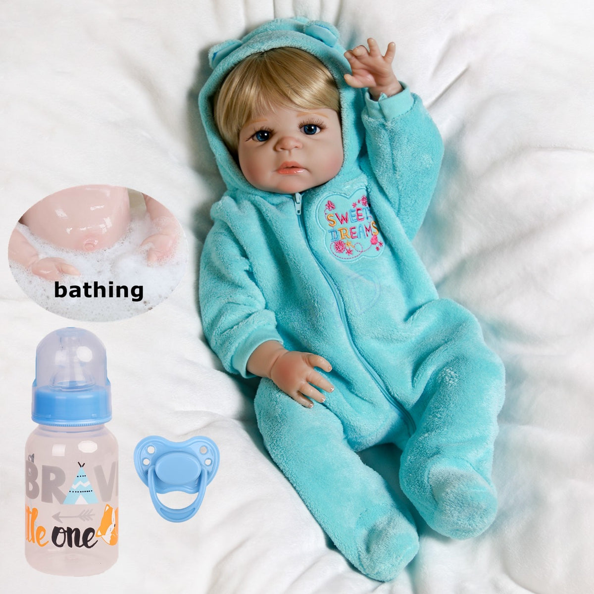 22" Full Body Vinyl Silicone Reborn Baby Dolls Washable Newborn Toddler Boy Gift