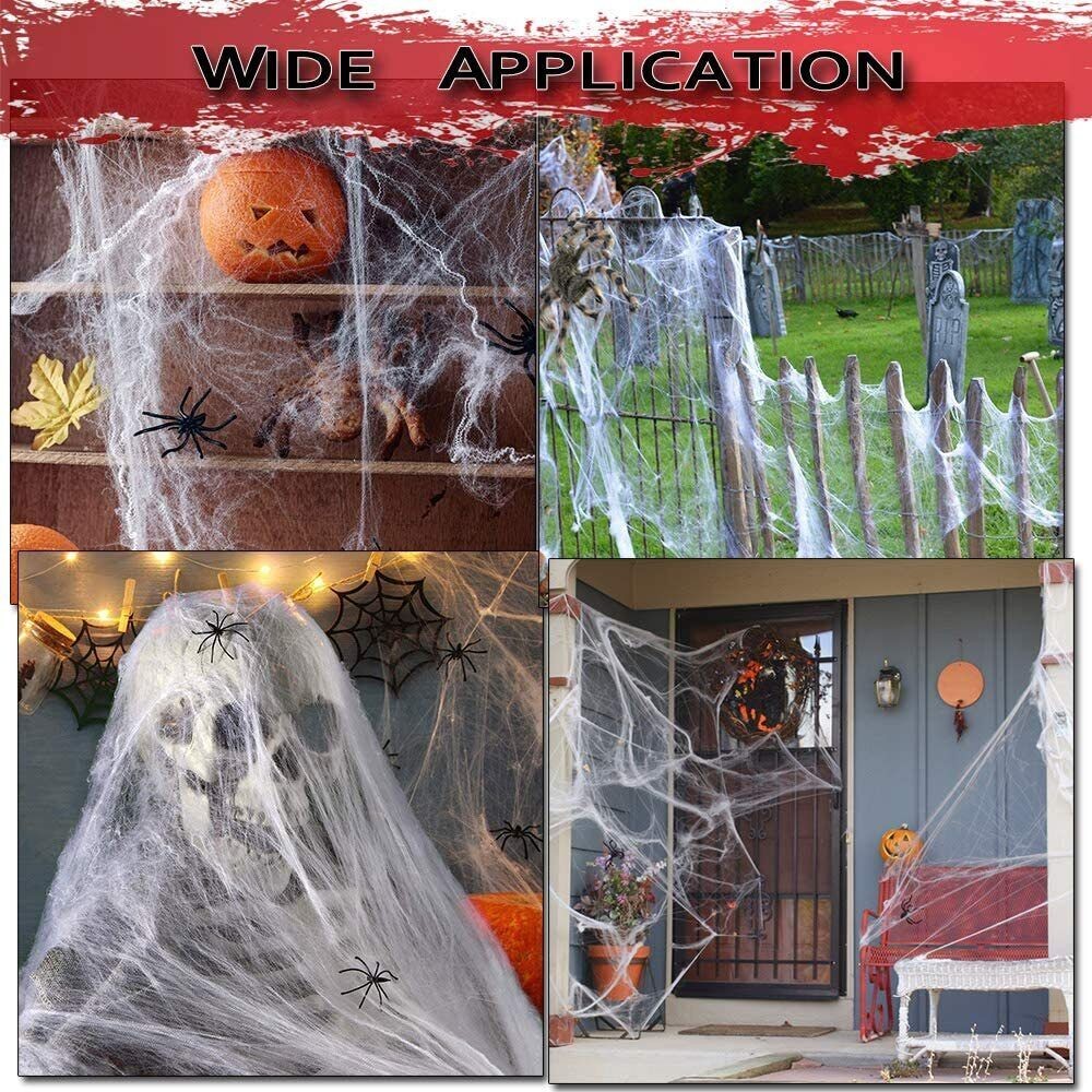 Halloween Decoration Giant Spider Web Party Props Decor Outdoor Fancy Dress 22FT