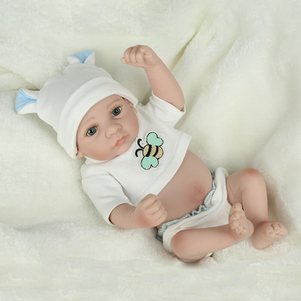 Mini Reborn Newborn Baby Dolls Full Body Vinyl Silicone Handmade Boy Doll Gift