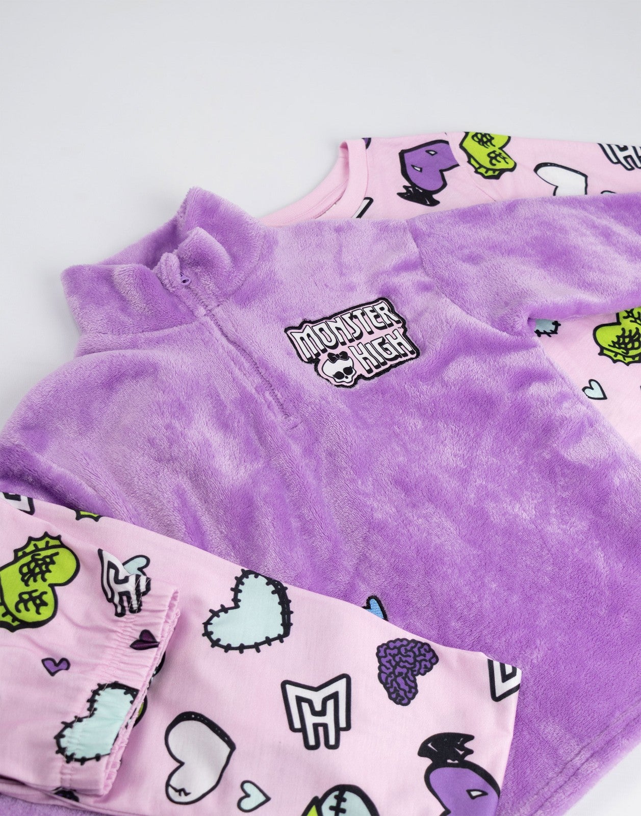 Monster High Long Sleeve Long Leg Pyjama and Jumper 3 Piece Set | Girls Multicol