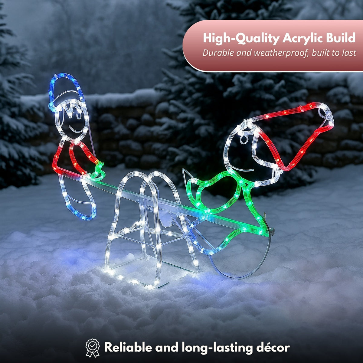 Christmas LED Rope Light Decoration See Saw Multicoloured Indoor Outdoor Xmas