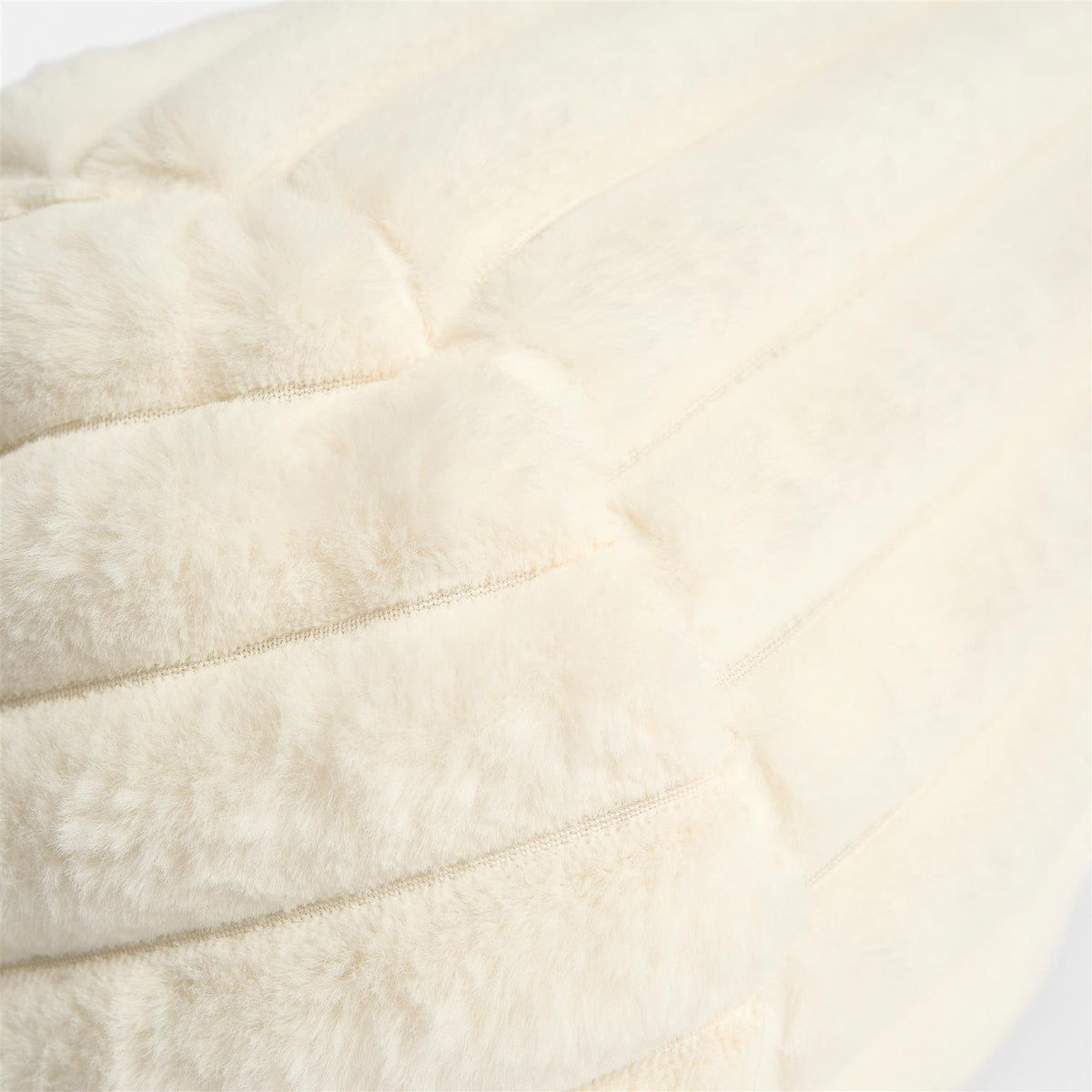 OHS Ribbed Bolster Pillow Faux Fur Round Soft Neck Roll Luxury Filled Cushion