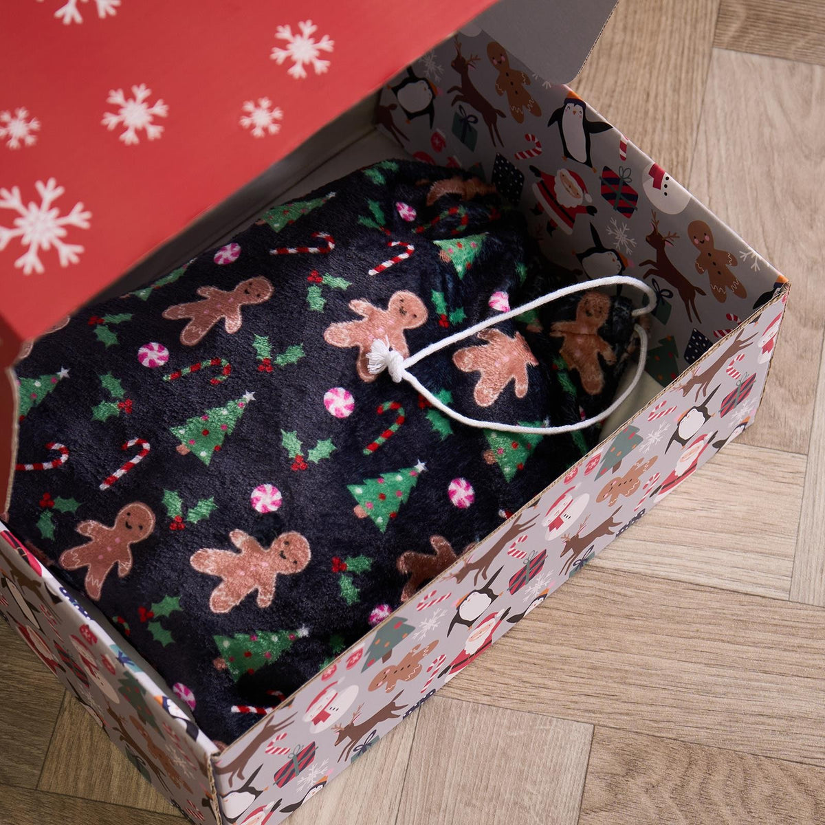 OHS Christmas Eve Box Reusable Xmas Festive Gift Paper Packaging Present Wrap