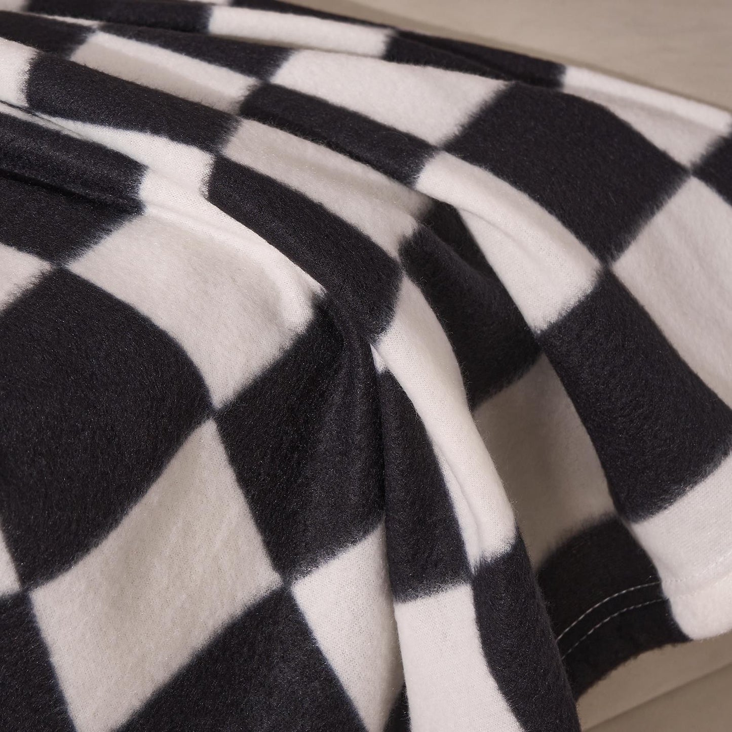 OHS Checkerboard Throw Soft Blanket Polar Fleece Lightweight Bedspread