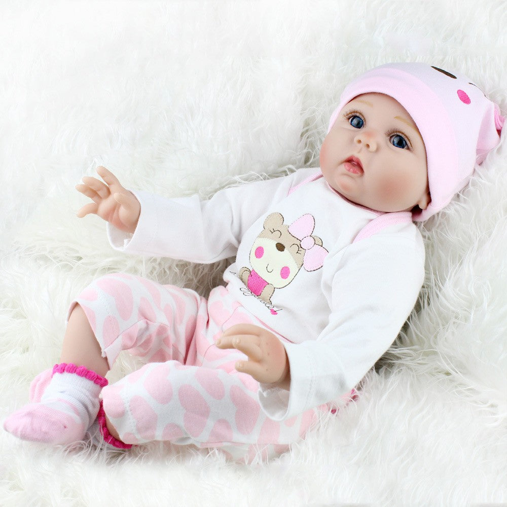 22'' Reborn Baby Dolls Vinyl Silicone Handmade Real Lifelike Newborn Girl Doll