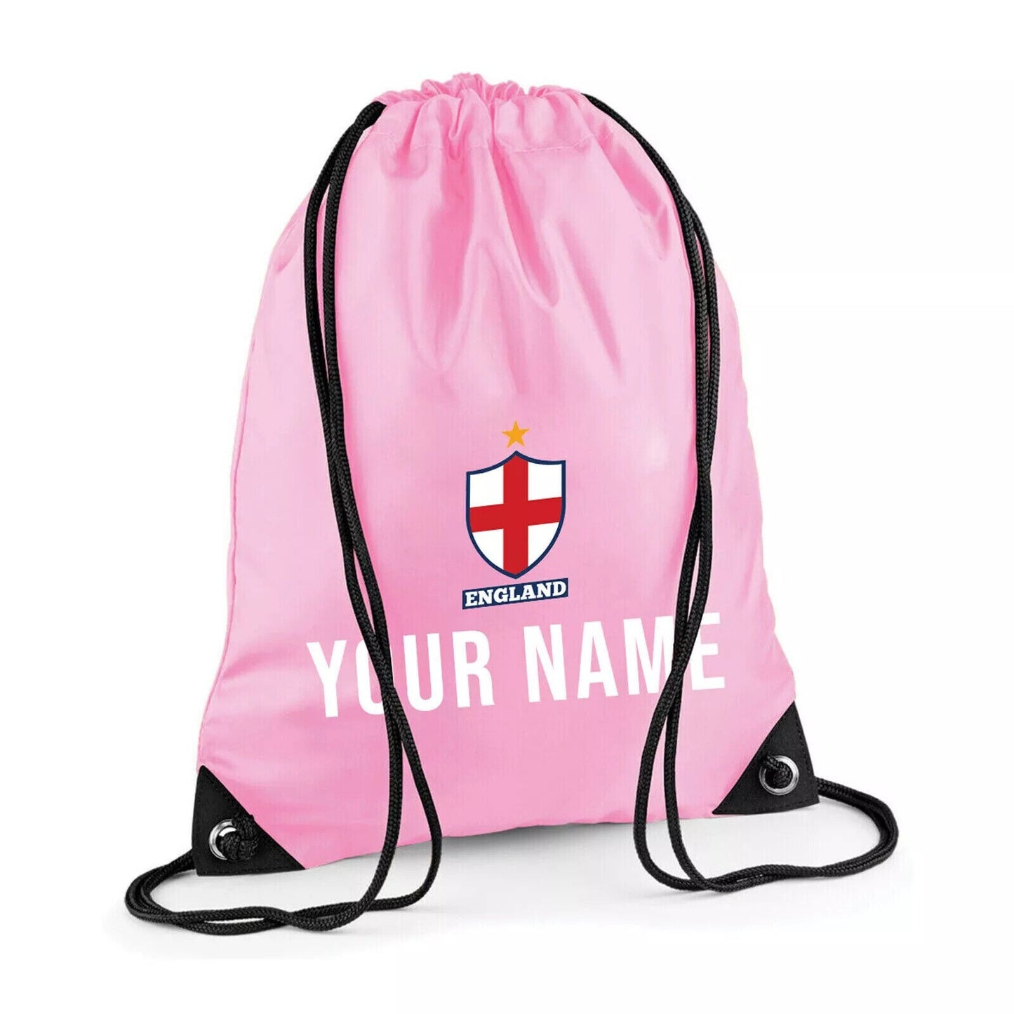 Personalised Kids Pink England Style Football Kit - Shirt Shorts Bag Socks & Cap