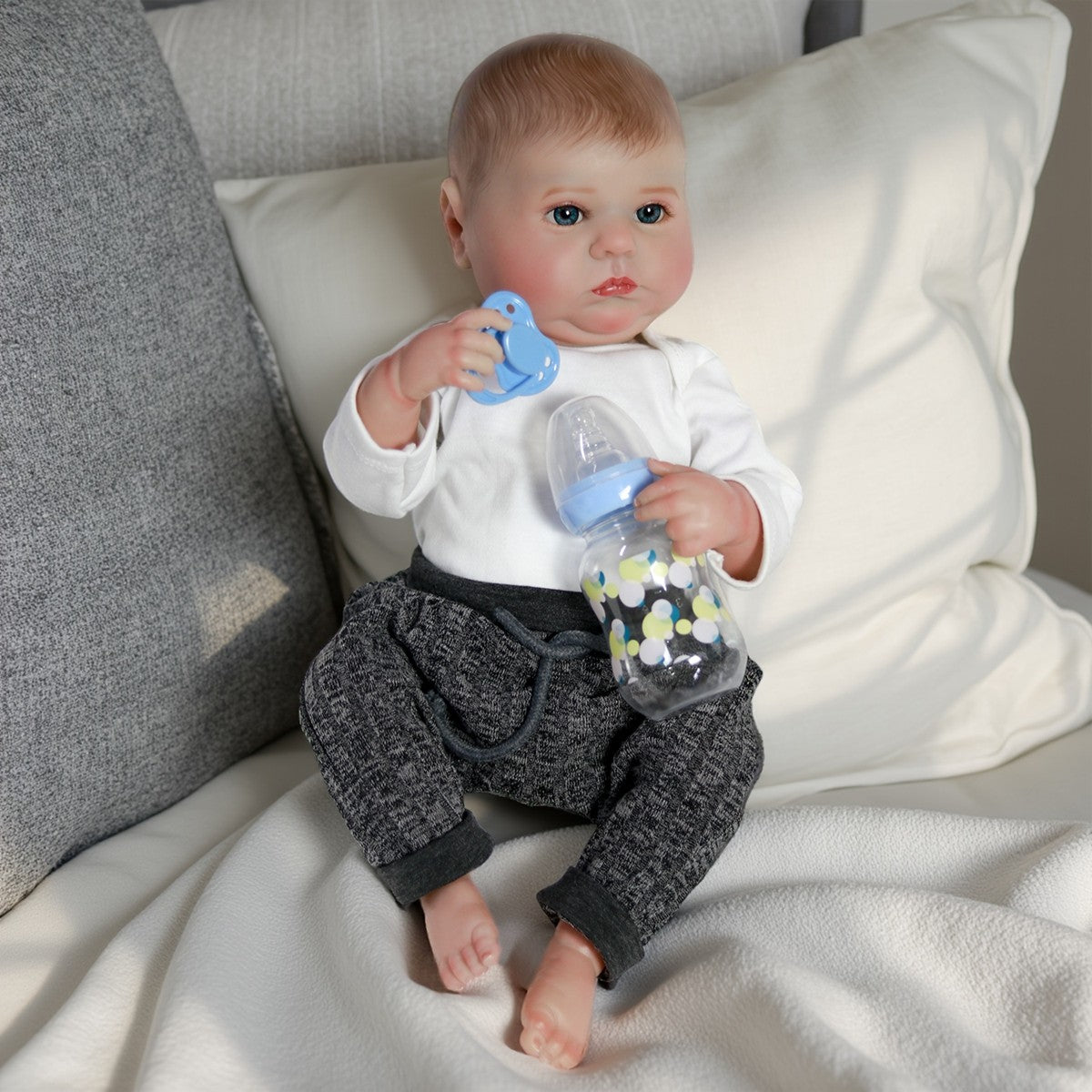 Waterproof Reborn Doll 18" Newborn Baby Boy Dolls Full Body Vinyl Silicone Gift