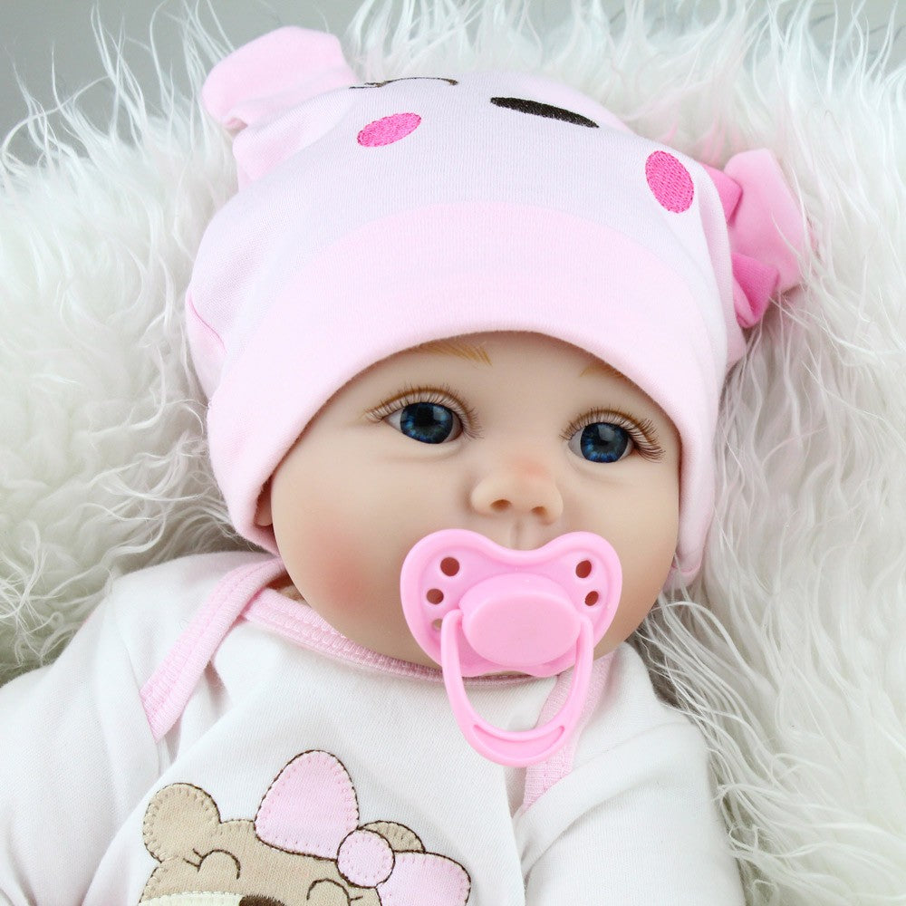 22'' Reborn Baby Dolls Vinyl Silicone Handmade Real Lifelike Newborn Girl Doll