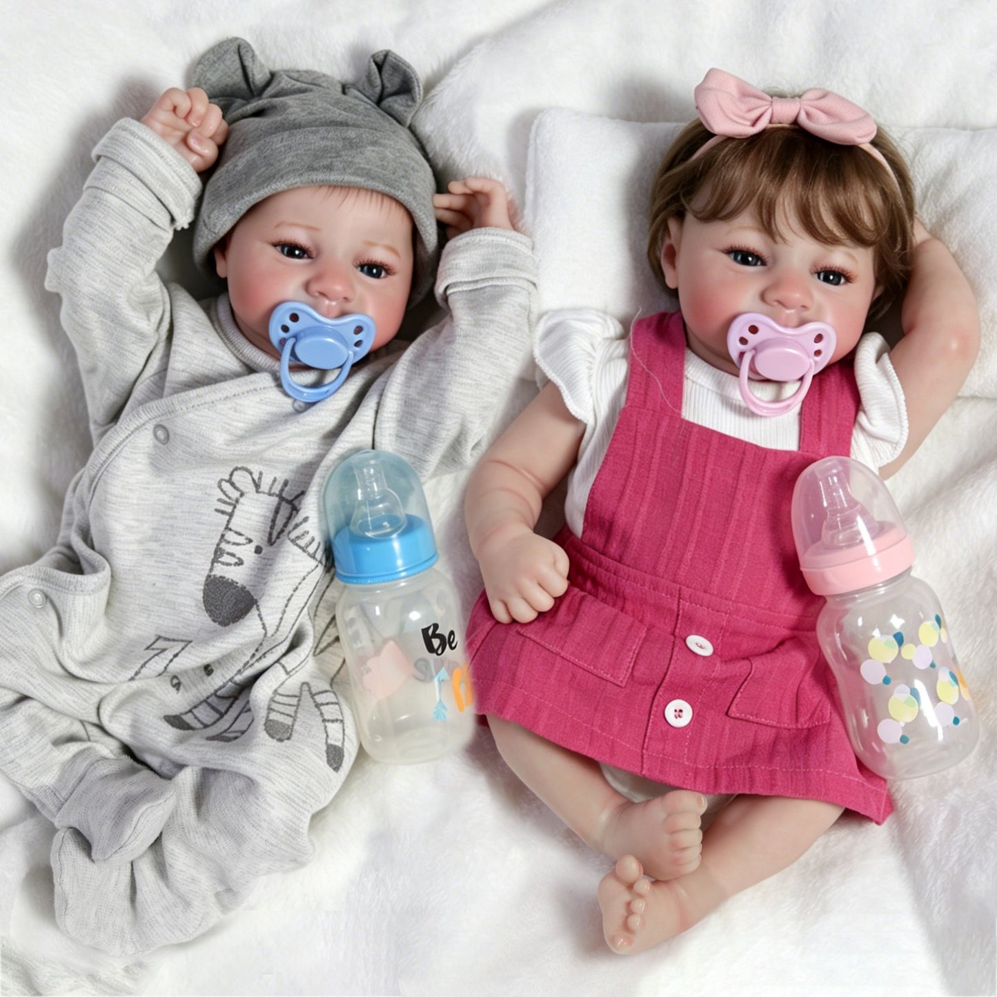 18" Lifelike Reborn Dolls Full Body Vinyl Silicone Boy Girl Twins Newborn Babies