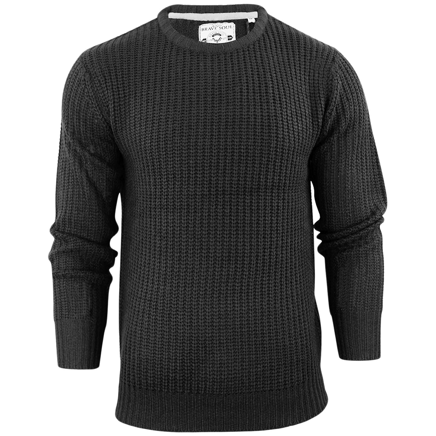 BRAVE SOUL CREW NECK JUMPERS MENS CLASSIC CASUAL KNITTED PULLOVER WINTER SWEATER