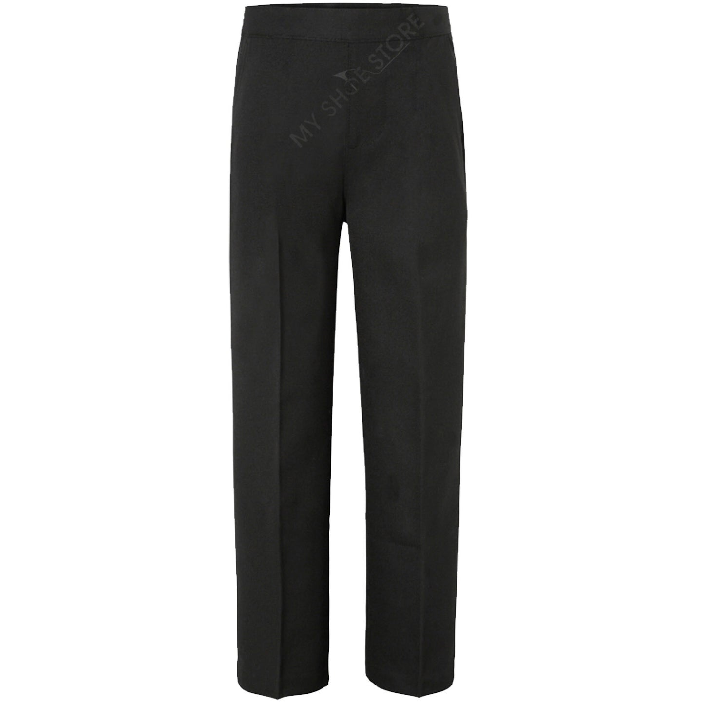 BOYS KIDS CHILDREN SCHOOL UNIFORM TROUSERS PULL UP HALF ELASTICATED TEFLON PANTS