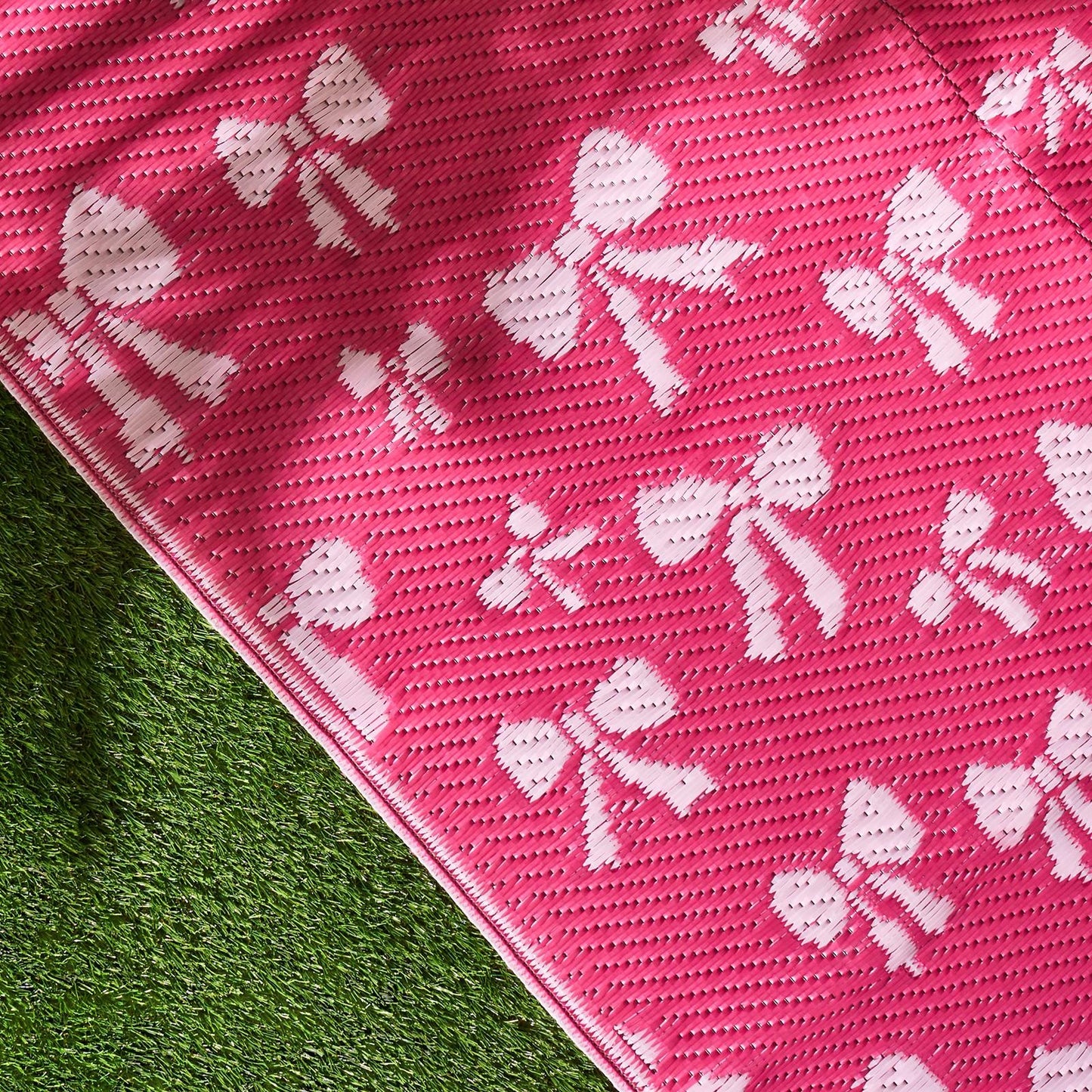 OHS Bows Print Garden Rug Outdoor Waterproof Area Mat Patio Decor
