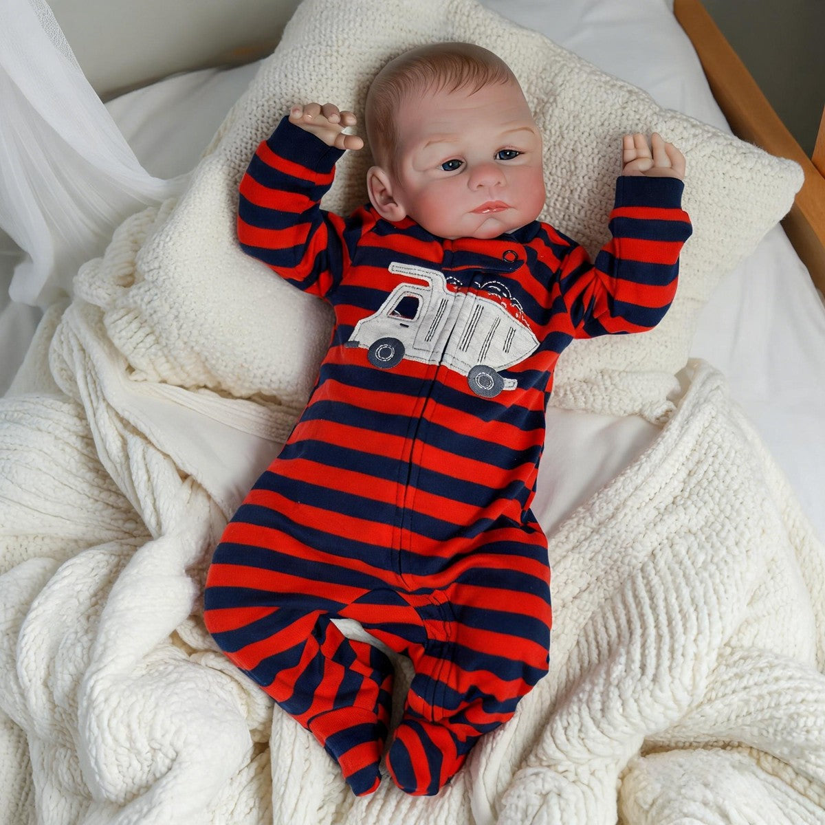 18inch Lifelike Reborn Dolls Vinyl Silicone Realistic Newborn Baby Boy Doll Gift
