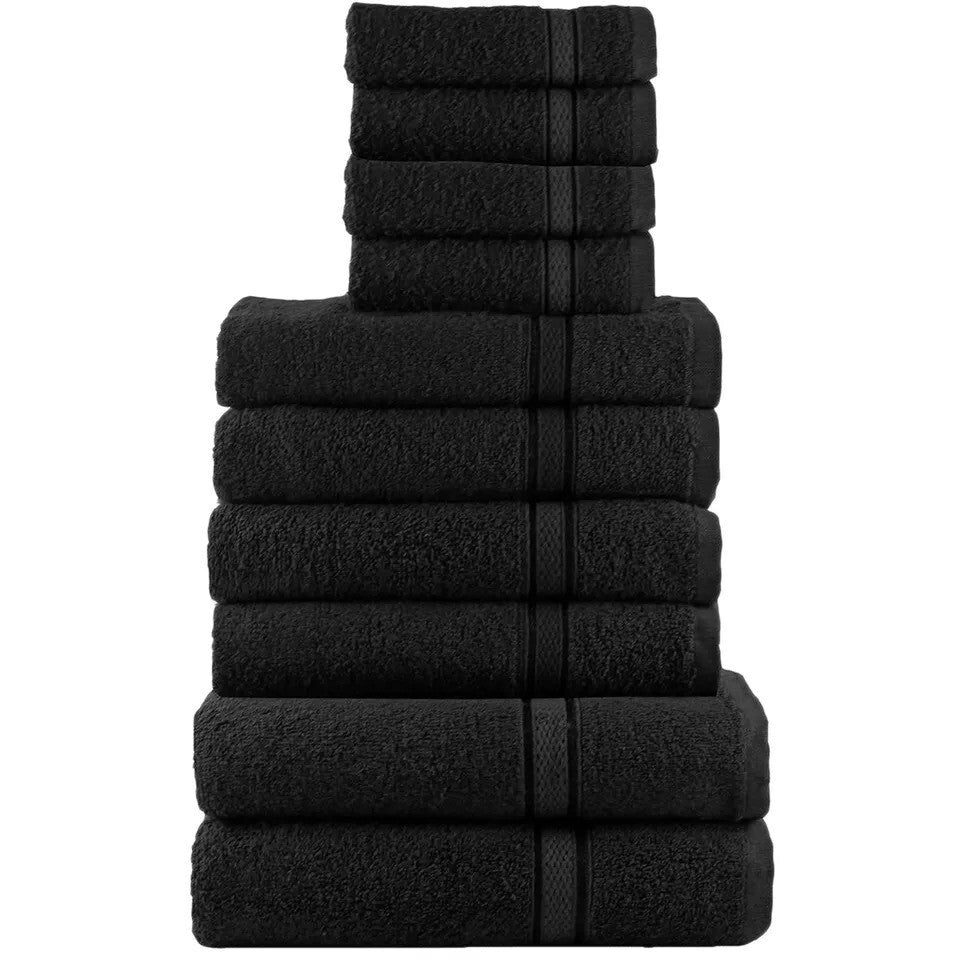 Luxury 100% Egyptian Cotton Towel Set 10 Piece Bale Set Face Hand Bath Towels