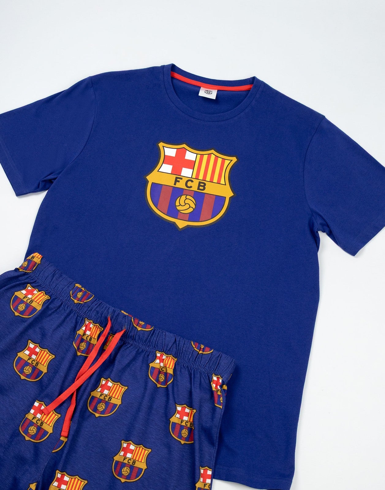 FC Barcelona Short Sleeve Long Leg Pyjama Set | Mens Black | Official Merch