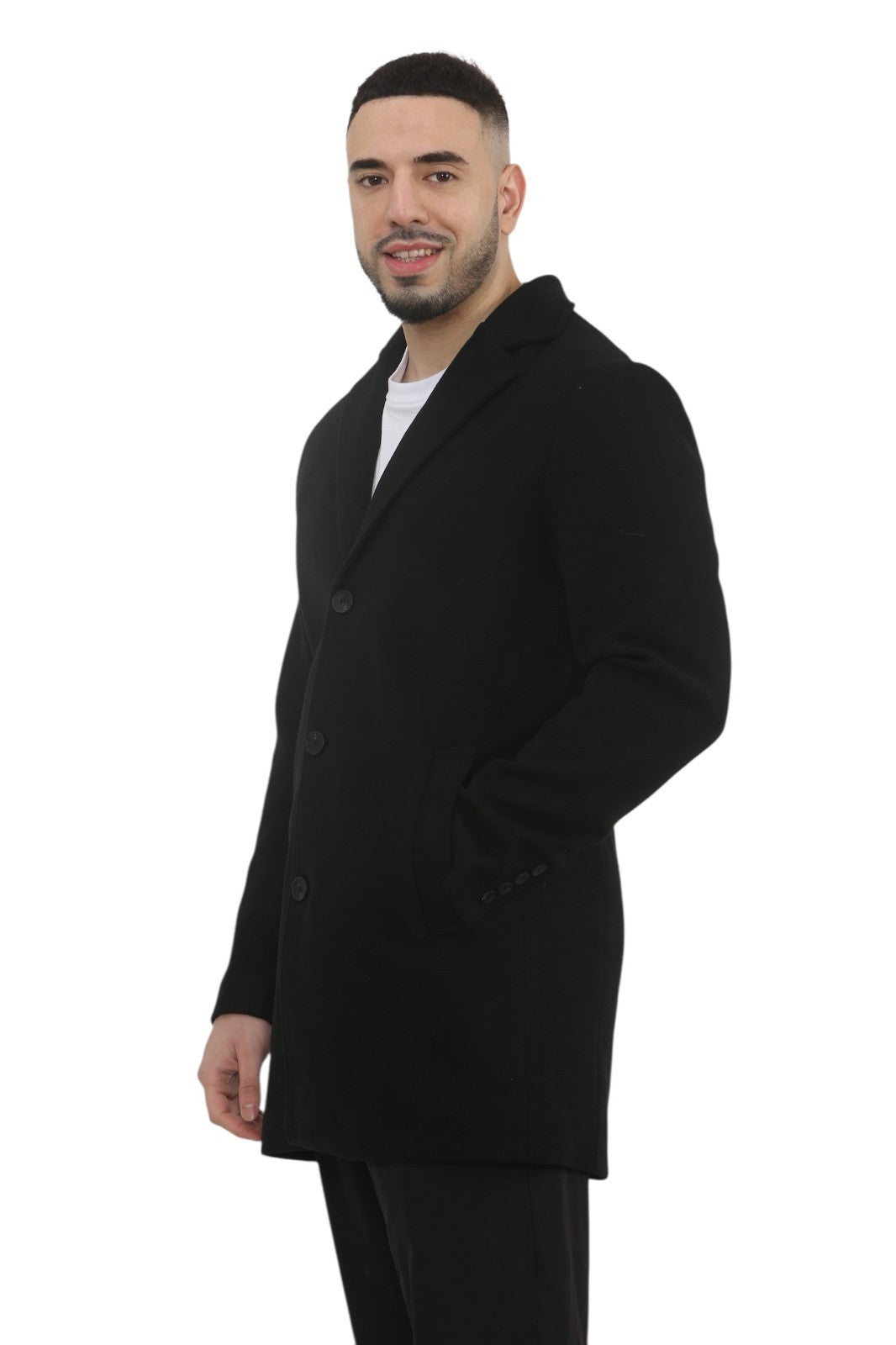 MENS TRENCH COAT CLASSIC SLIM FIT NOTCHED COLLAR STYLISH OVERCOAT OUTWEAR JACKET