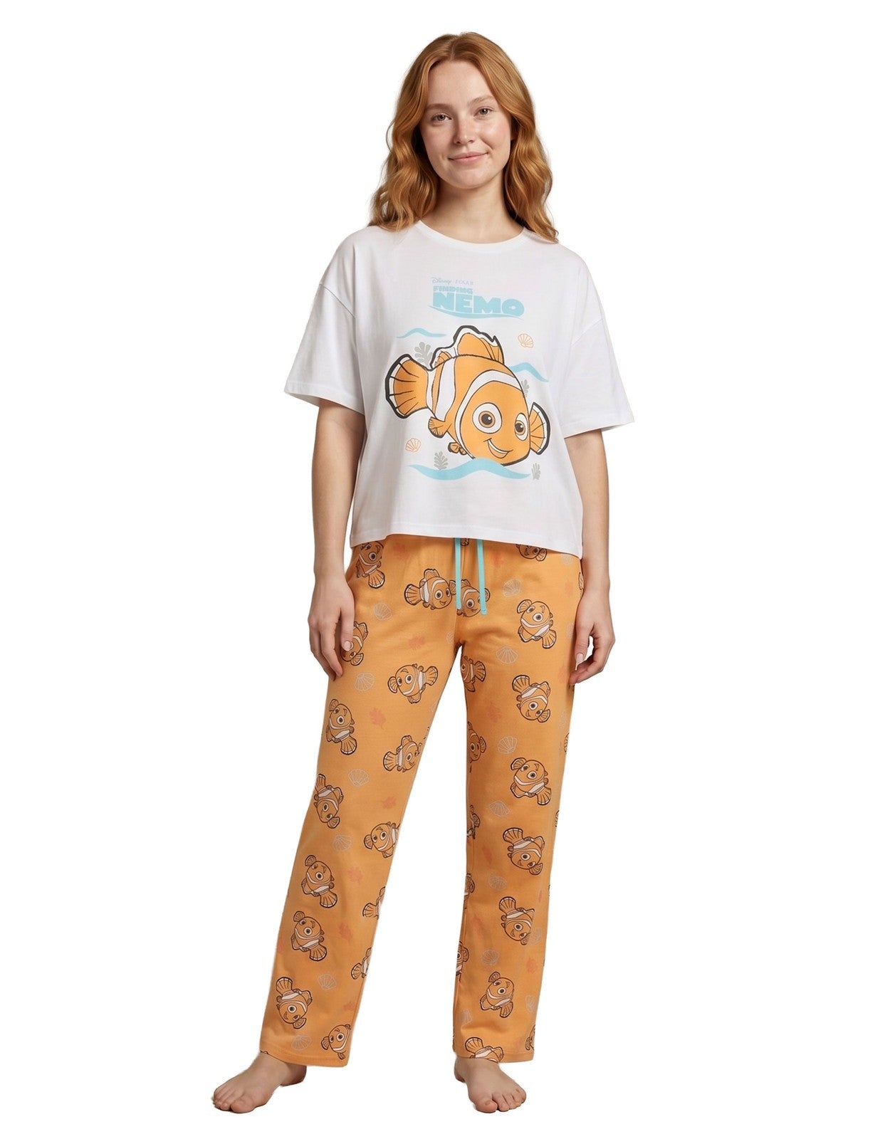 Disney Short Sleeve Long Leg Pyjama Set | Womens White | Official Merch