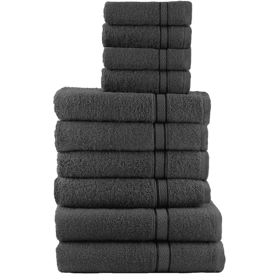 Luxury 100% Egyptian Cotton Towel Set 10 Piece Bale Set Face Hand Bath Towels