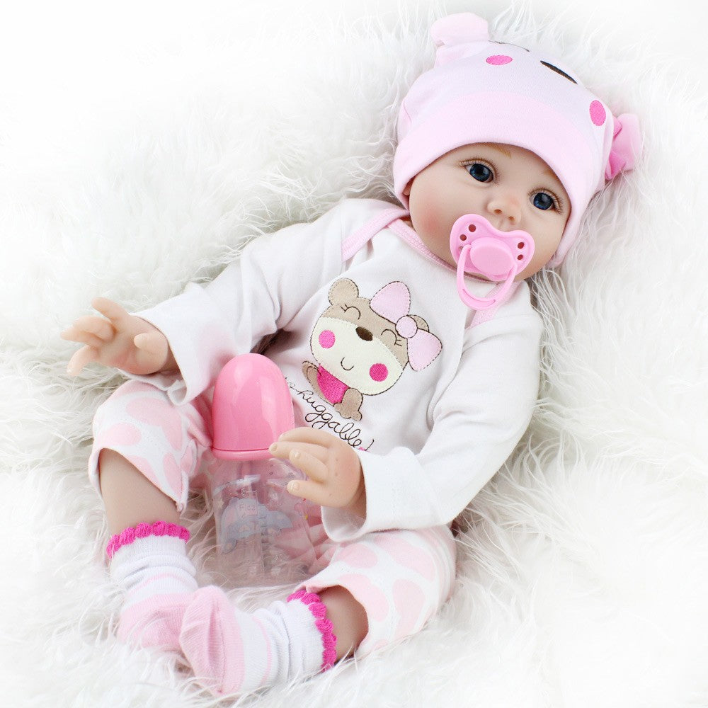 22'' Reborn Baby Dolls Vinyl Silicone Handmade Real Lifelike Newborn Girl Doll