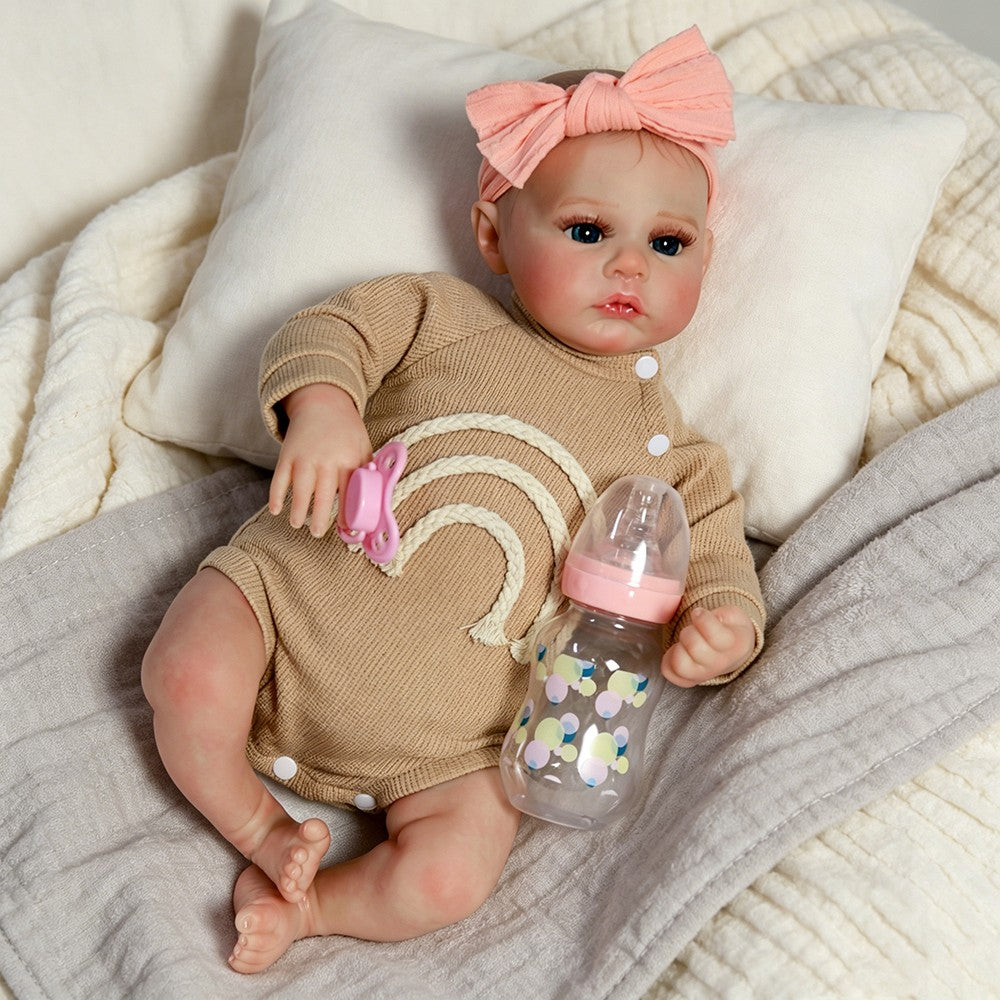 Lifelike Reborn Baby Dolls 16in Realistic Newborn Girl Soft Cloth Body Doll Gift