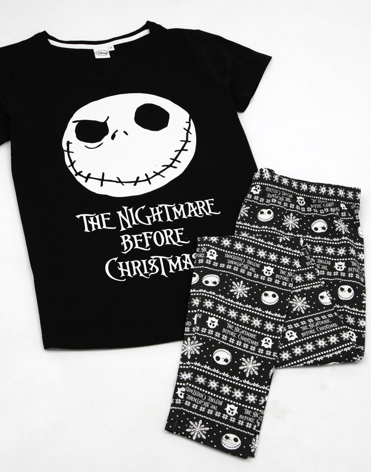 Disney Short Sleeve Long Leg Pyjama Set | Womens Black | Official Merch