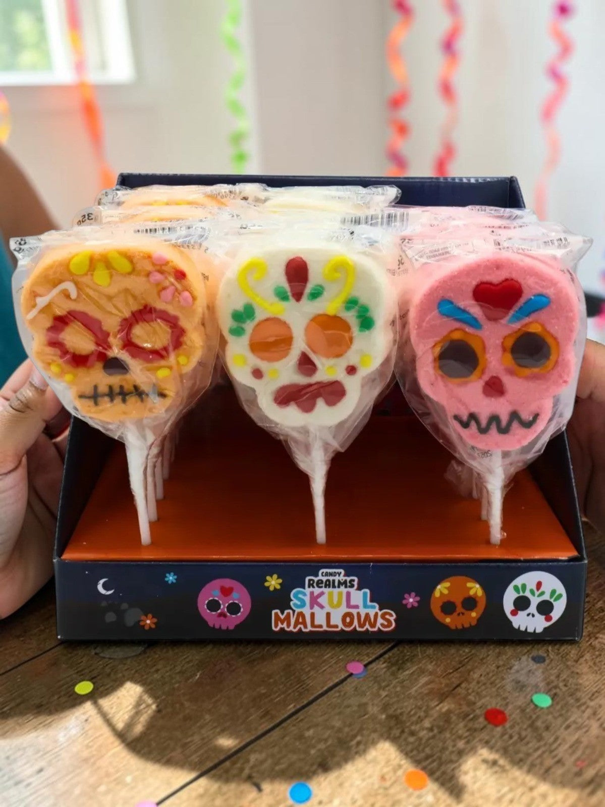 Skull Mallow Lollipops Halloween Fruit Flavoured Sweets 35g each 3, 6 or 12 Pack