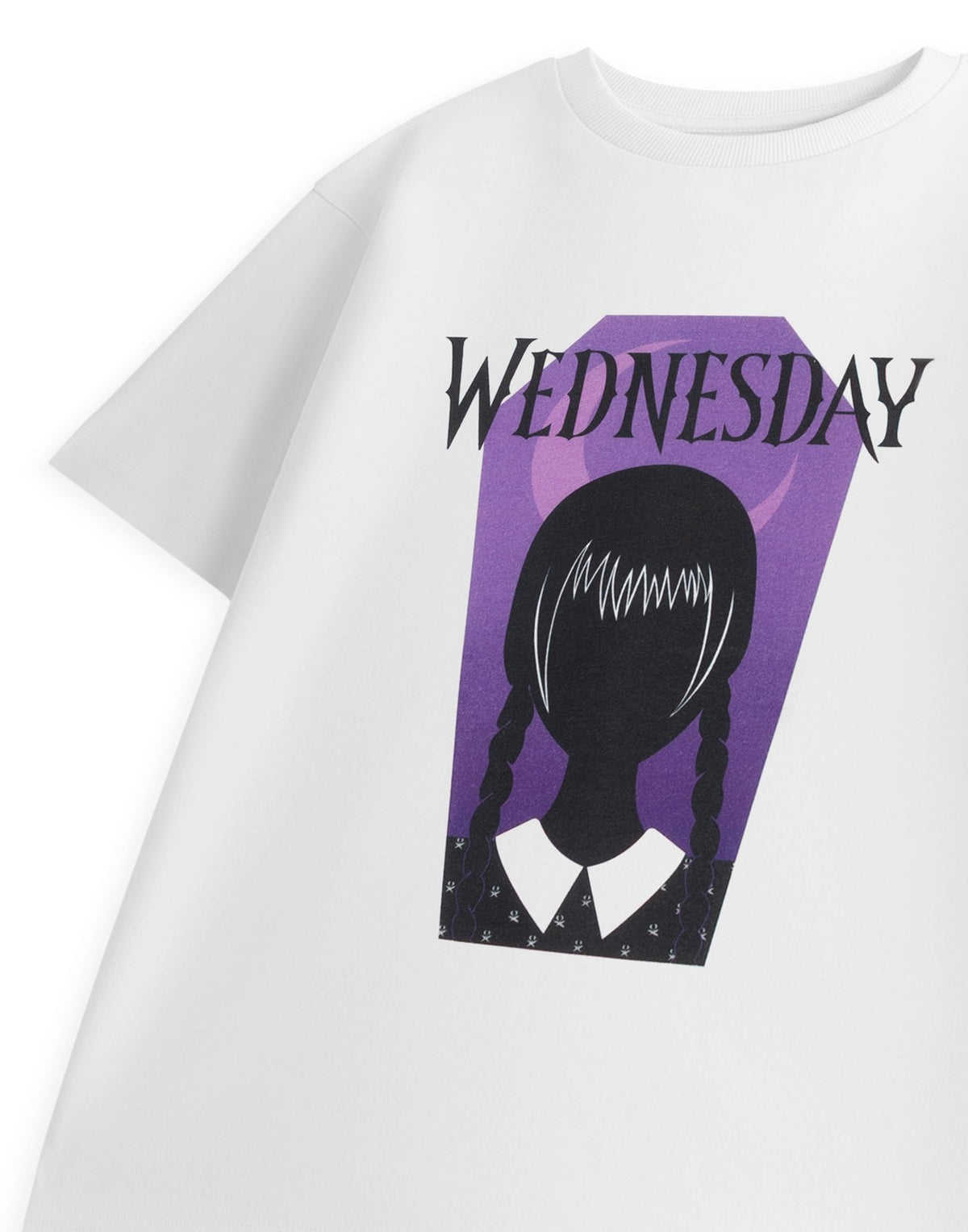 Wednesday Short Sleeved T-Shirt | Girls White | Official Merch