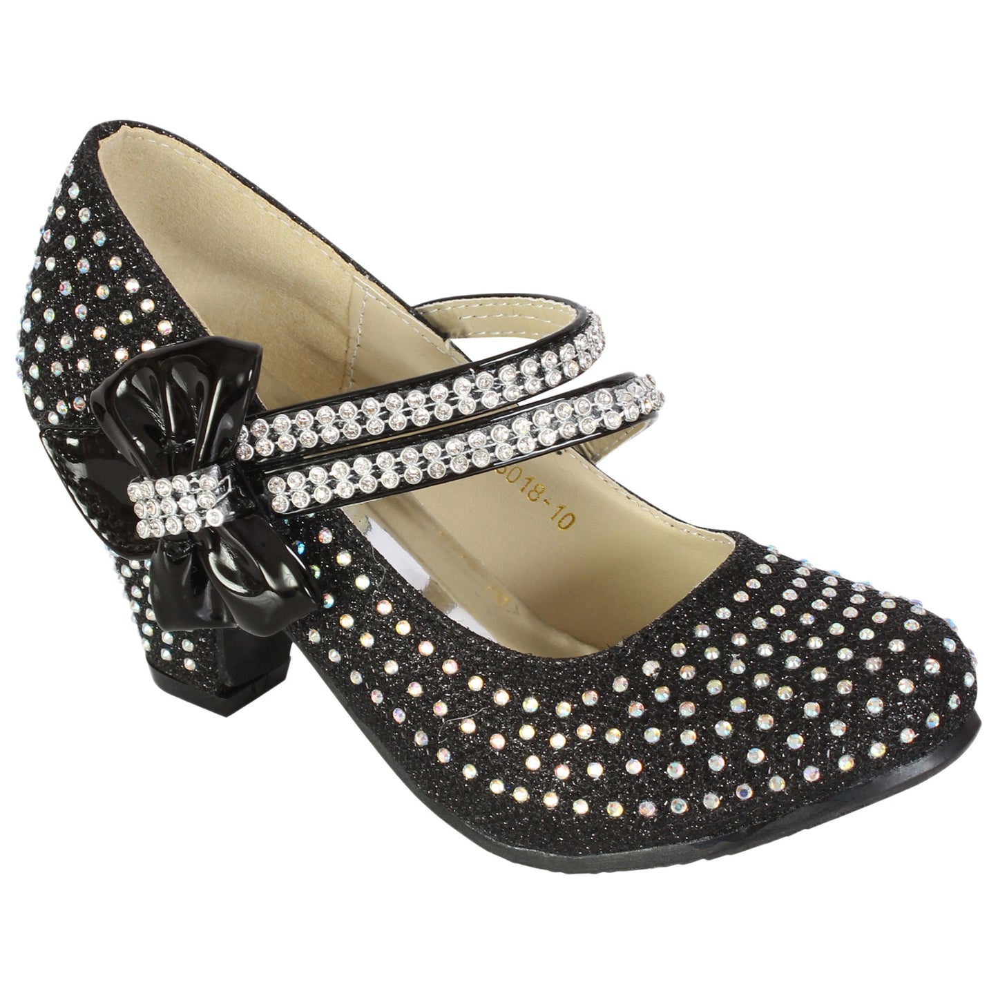 GIRLS WEDDING SHOES PARTY BRIDESMAID DIAMANTE LOW HEEL MARY JANE EVENING SANDAL