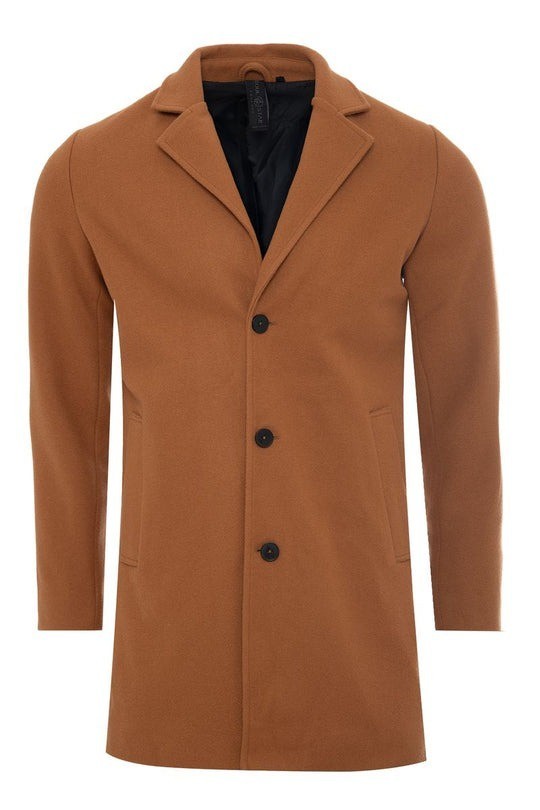 MENS TRENCH COAT CLASSIC SLIM FIT NOTCHED COLLAR STYLISH OVERCOAT OUTWEAR JACKET