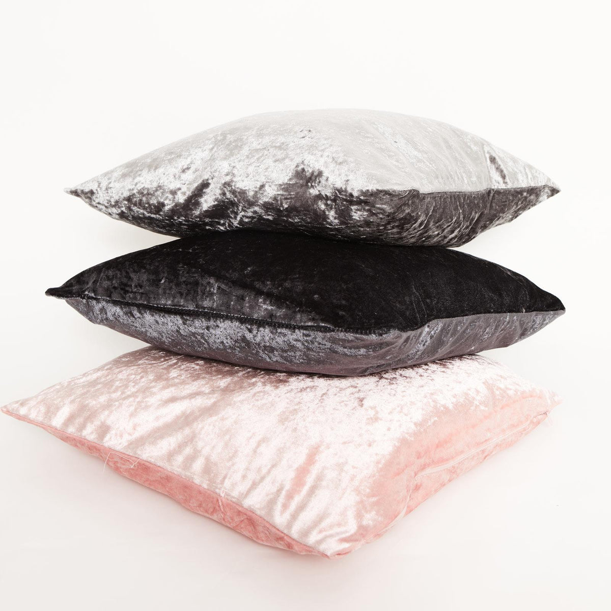 Sienna Crushed Velvet Set of 4 x Cushion Covers Case Plain Sofa Luxury 18" x 18"
