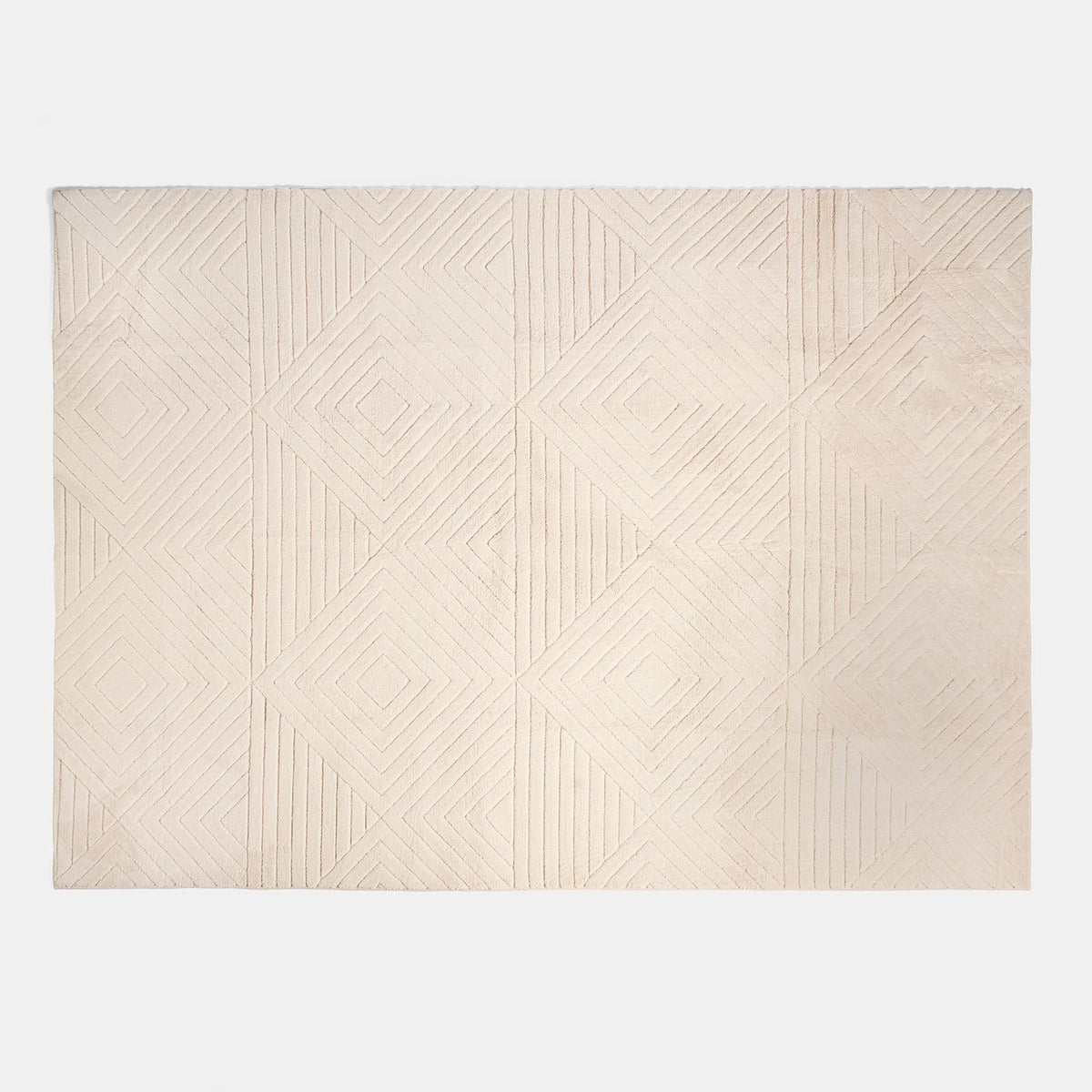 OHS Geo Fleece Rug Modern Non Slip  Tufted Floor Carpet Hallway Rug