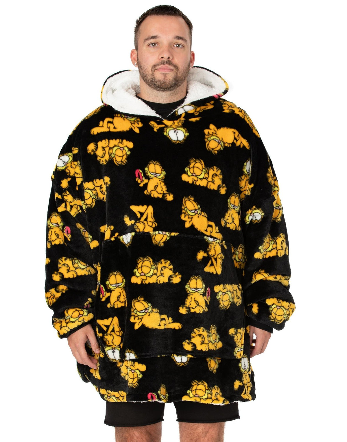 Garfield Blanket Hoodie | Mens Black | Official Merch