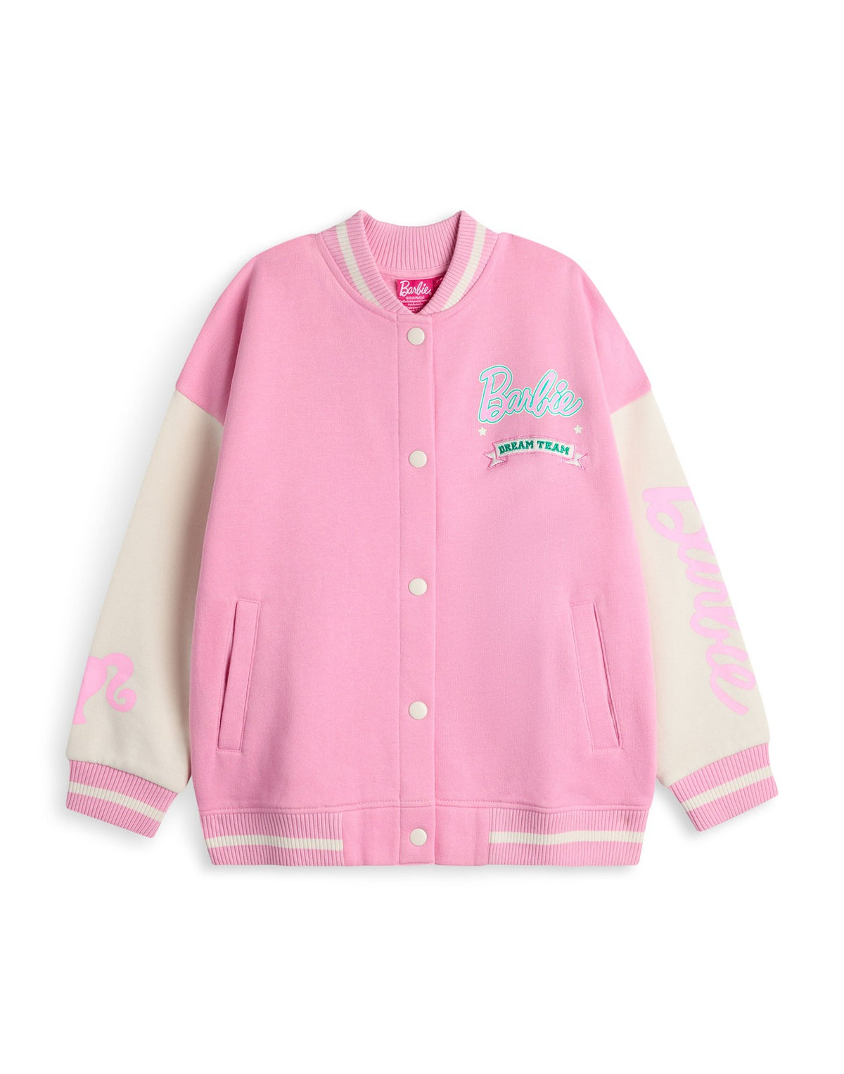 Barbie Varsity Jacket | Girls Pink | Official Merch