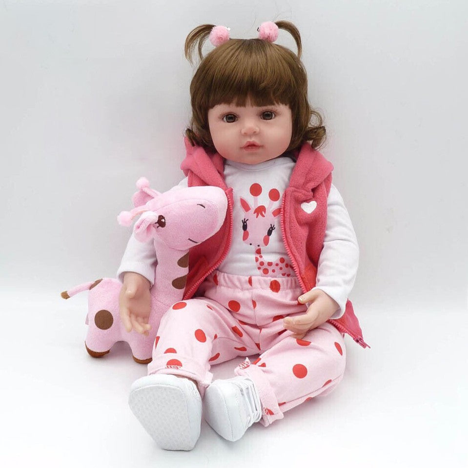 Lifelike Reborn Dolls Vinyl Silicone 18in Realistic Newborn Baby Girl Doll Gift