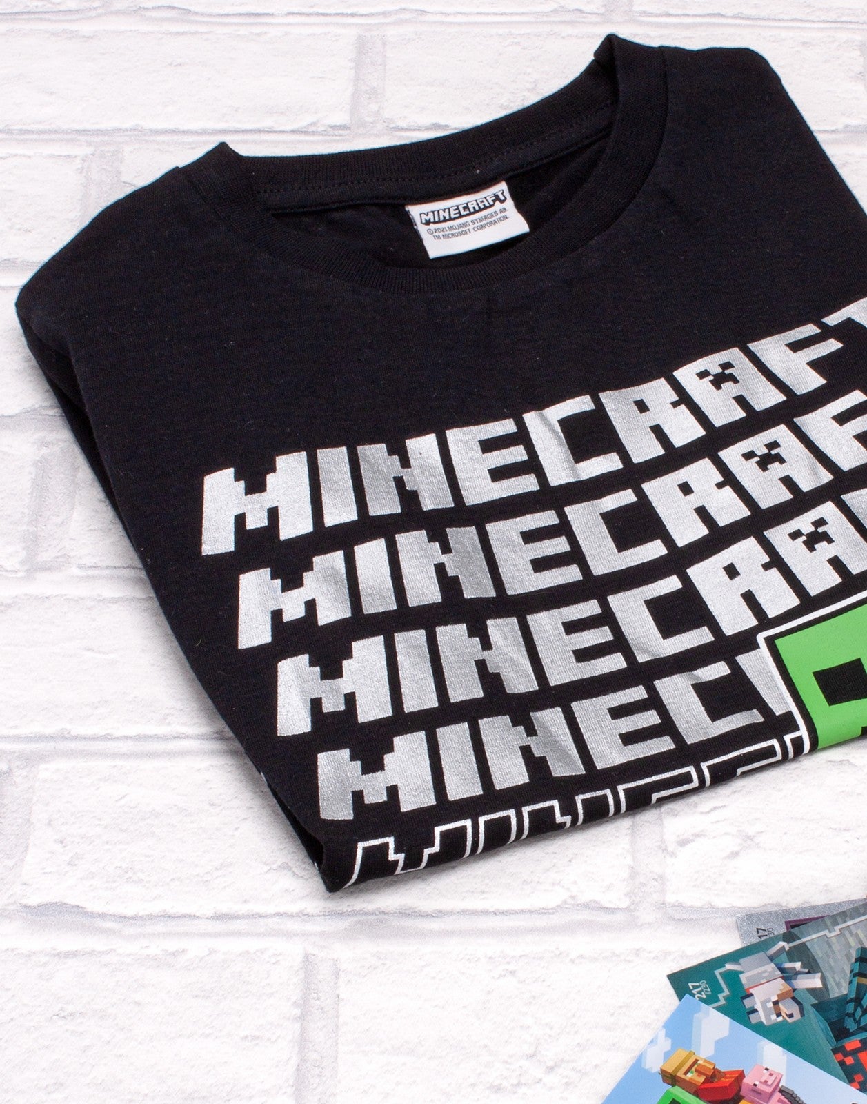 Minecraft Short Sleeved T-Shirt | Boys Black Gaming | Official Merch