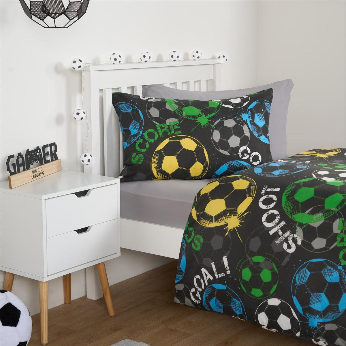 Football Duvet Cover Quilt Bedding Set Pillowcase Reversible Kids Single Double