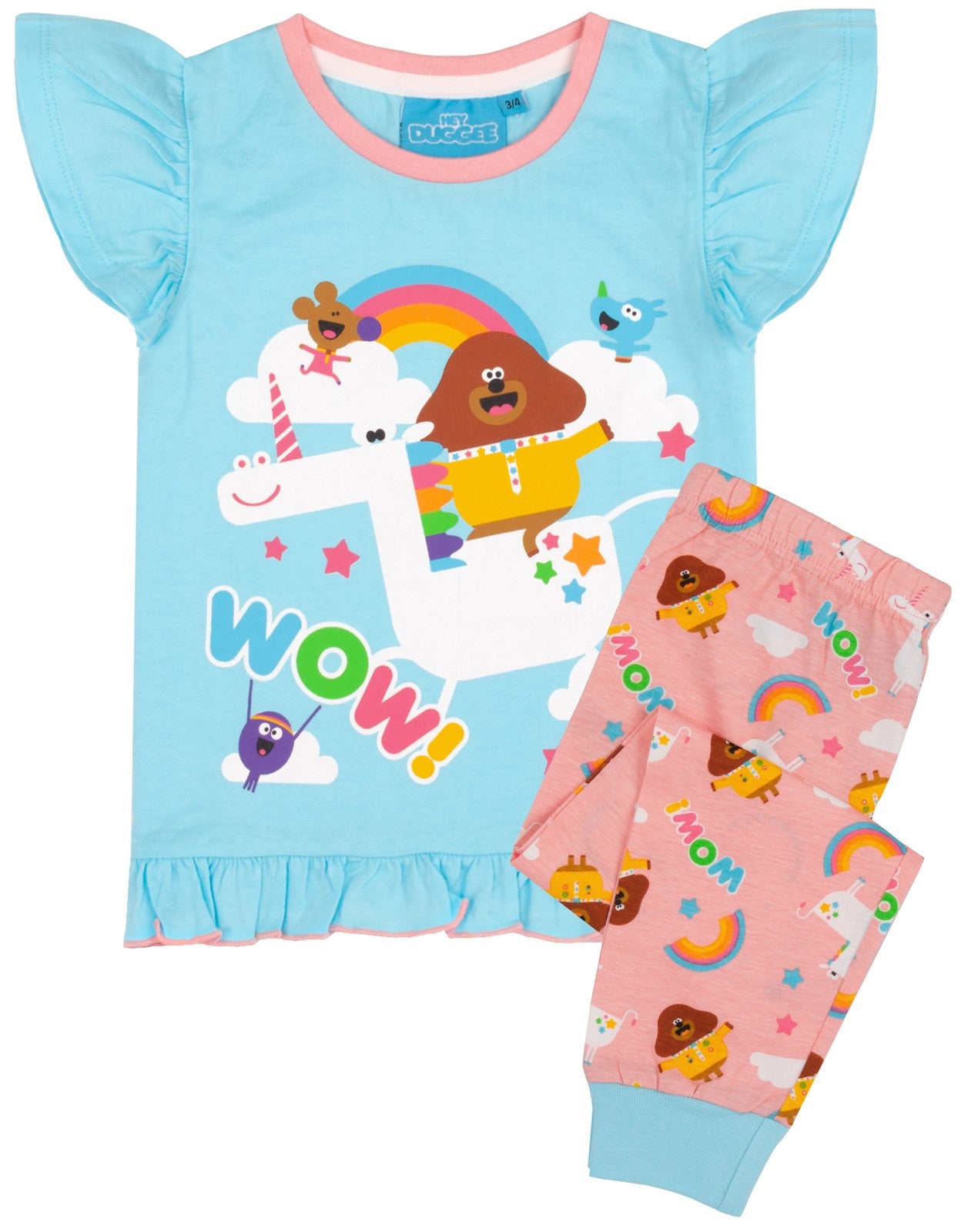 Hey Duggee Short Sleeve Long Leg Pyjama Set | Girls Blue | Official Merch
