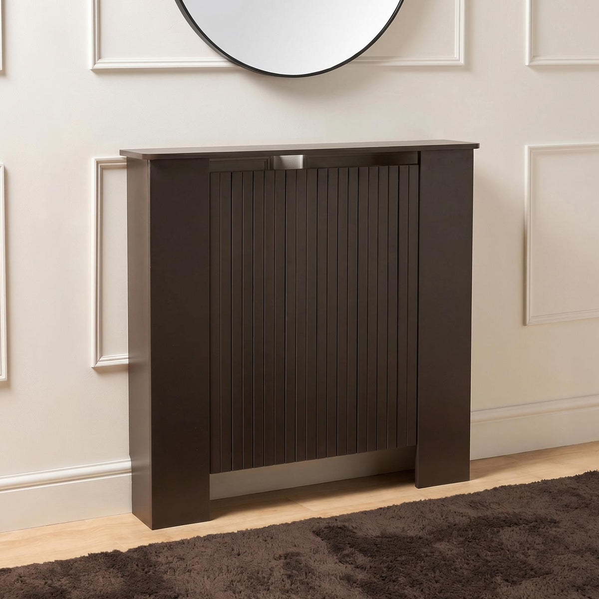 OHS Ribbed Radiator Cover Slatted Engineered Wood Side Board S M L Cabinet Shelf