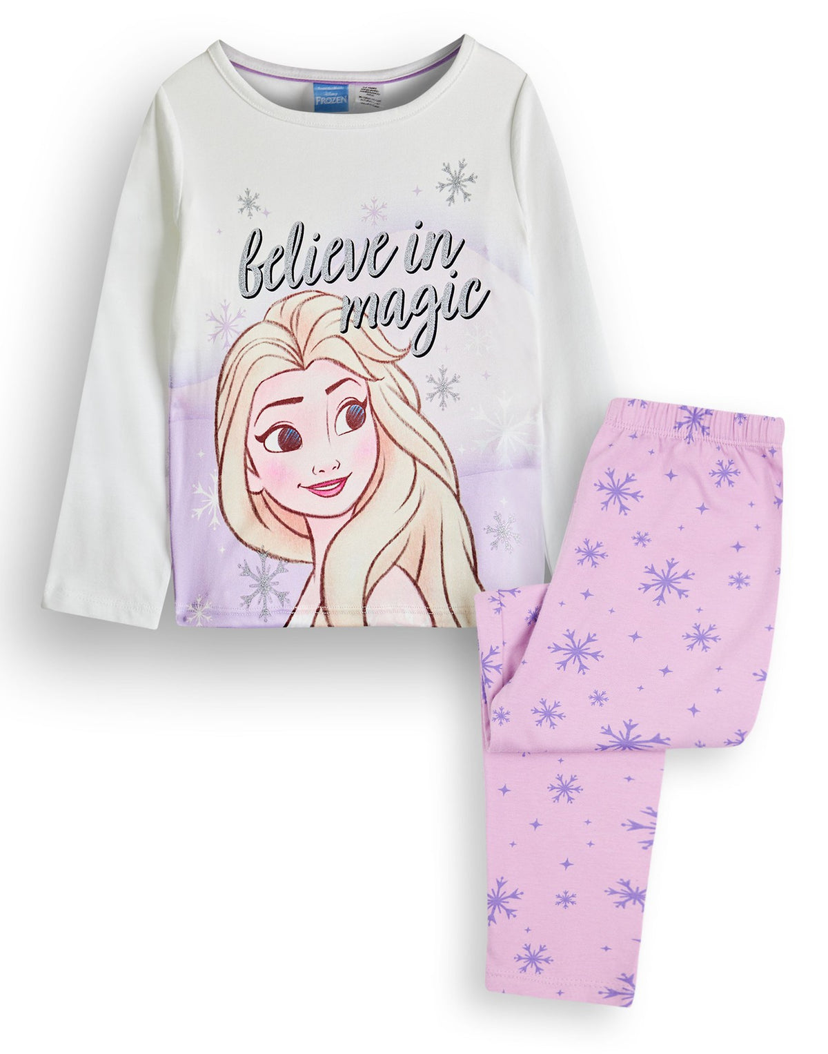 Disney Long Sleeve Long Leg Pyjama Set | Girls Purple AOP | Official Merch