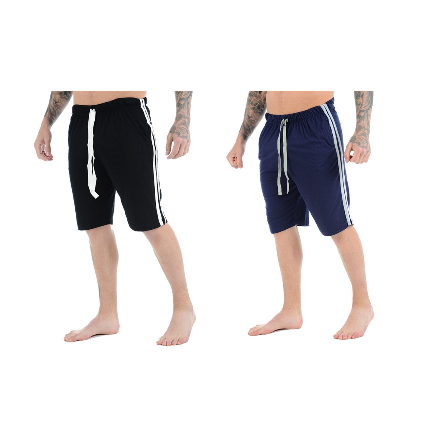 2 PACK MENS LOUNGE SHORTS COTTON PJS NIGHT WEAR CASUAL PYJAMAS SLEEPWEAR BOTTOM
