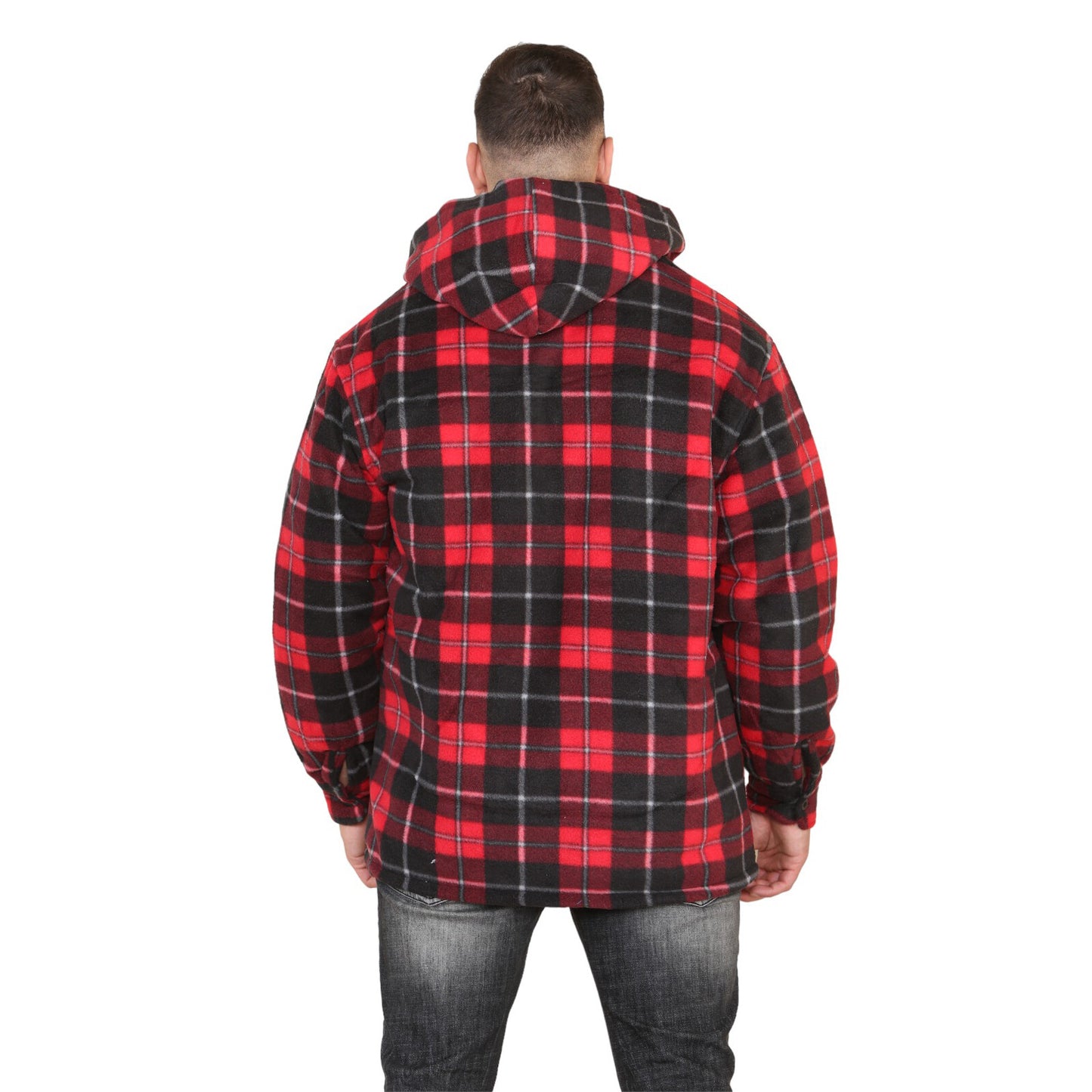 MENS PADDED SHIRT FUR LINED LUMBERJACK FLANNEL WORK JACKET WARM THICK CASUAL TOP