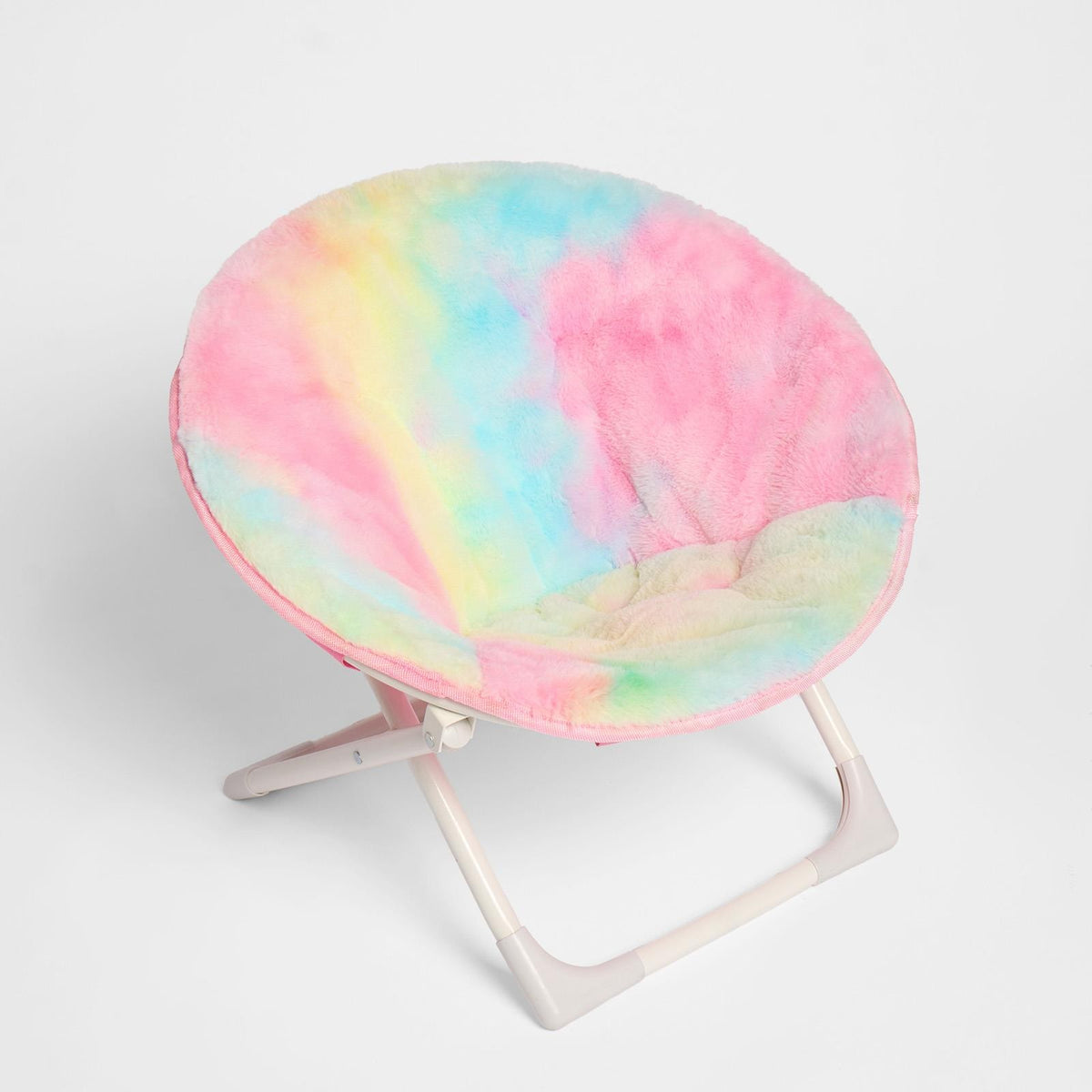 OHS Tie Dye Folding Chair Round Moon Garden Outdoor Bedroom Folding Picnic Seat