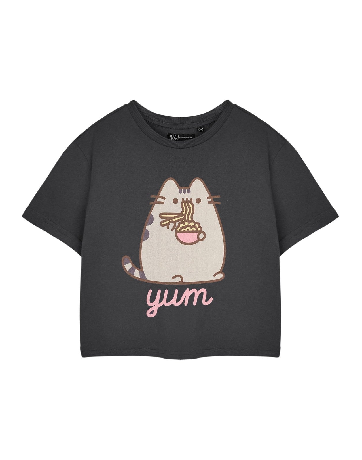 Pusheen Cropped Short Sleeved T-Shirt | Womens Charcoal | Official Merch