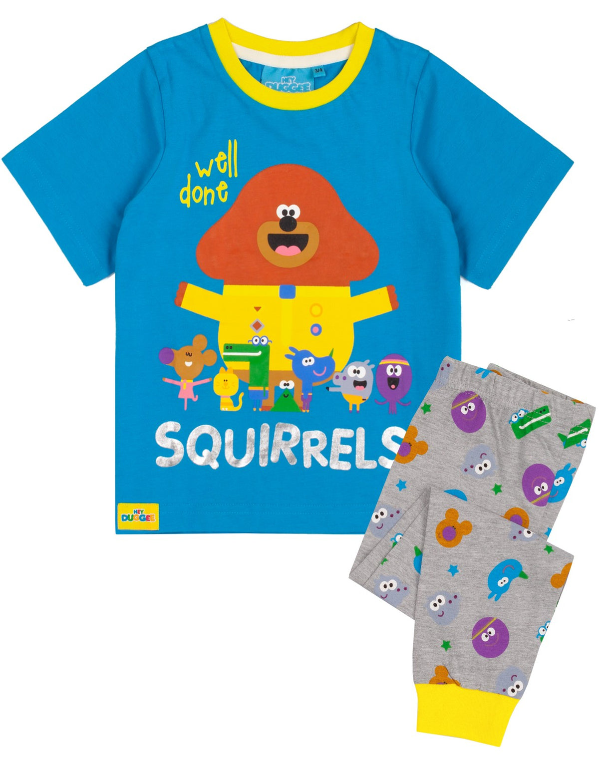 Hey Duggee Short Sleeve Long Leg Pyjama Set | Boys Blue | Official Merch