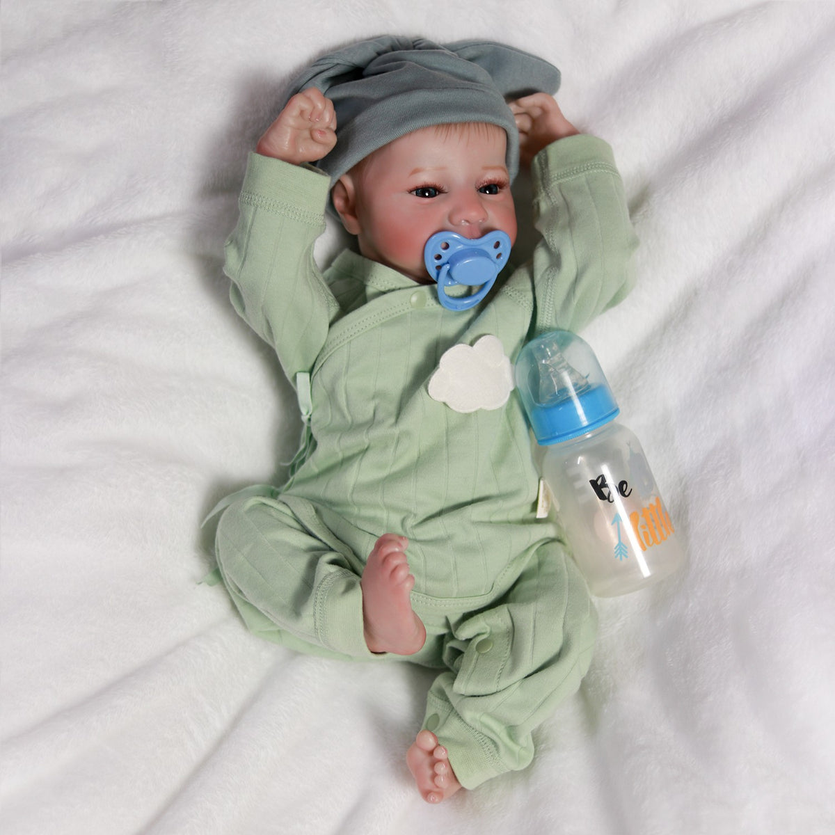 18" Lifelike Waterproof Reborn Baby Dolls Newborn Boy Doll Full Body Vinyl Twins