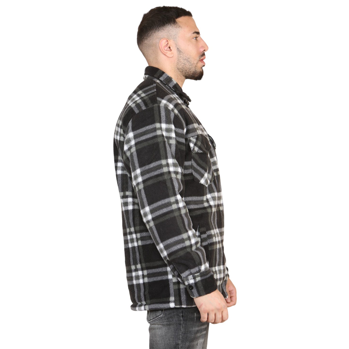 MENS PADDED SHIRT FUR LINED LUMBERJACK FLANNEL WORK JACKET WARM THICK CASUAL TOP