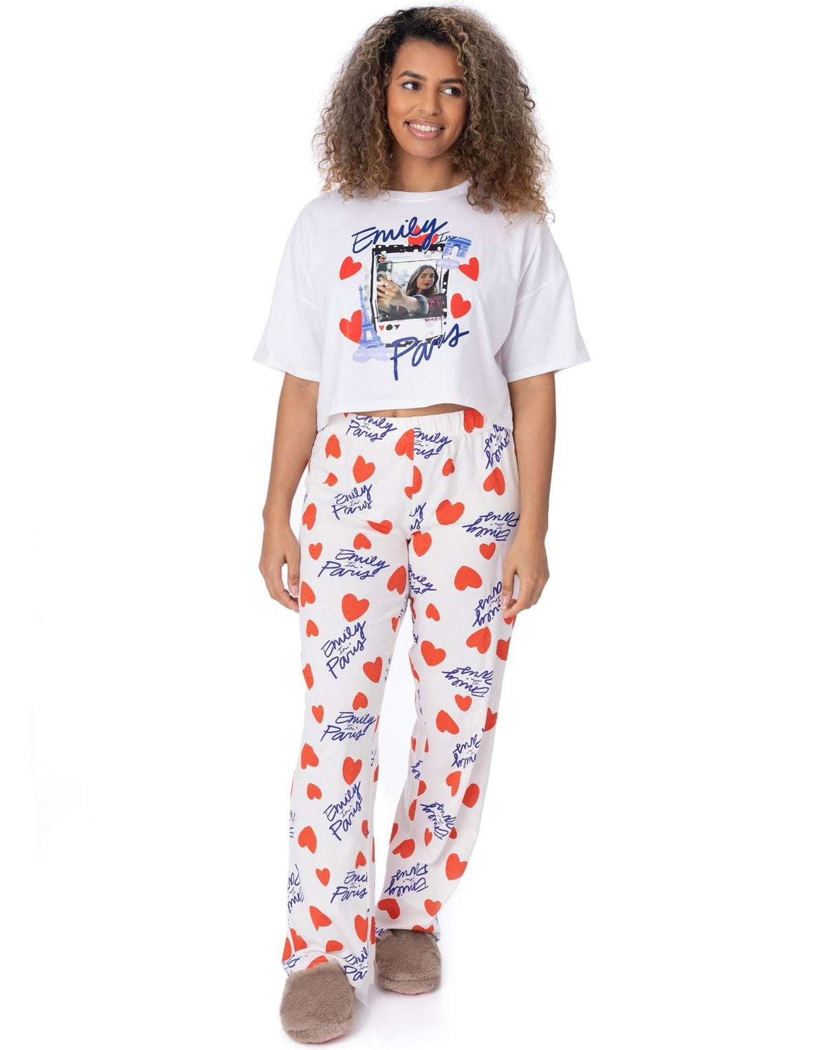 Emily In Paris Short Sleeve Long Leg Pyjama Set | Womens Multicoloured | Officia