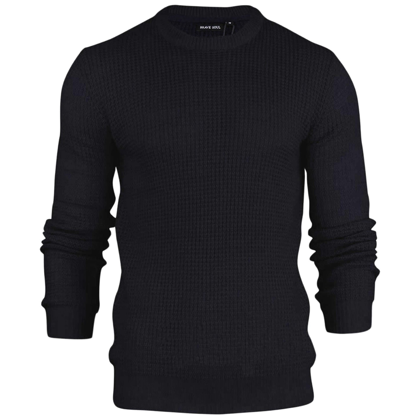 BRAVE SOUL CREW NECK JUMPERS MENS CLASSIC CASUAL KNITTED PULLOVER WINTER SWEATER