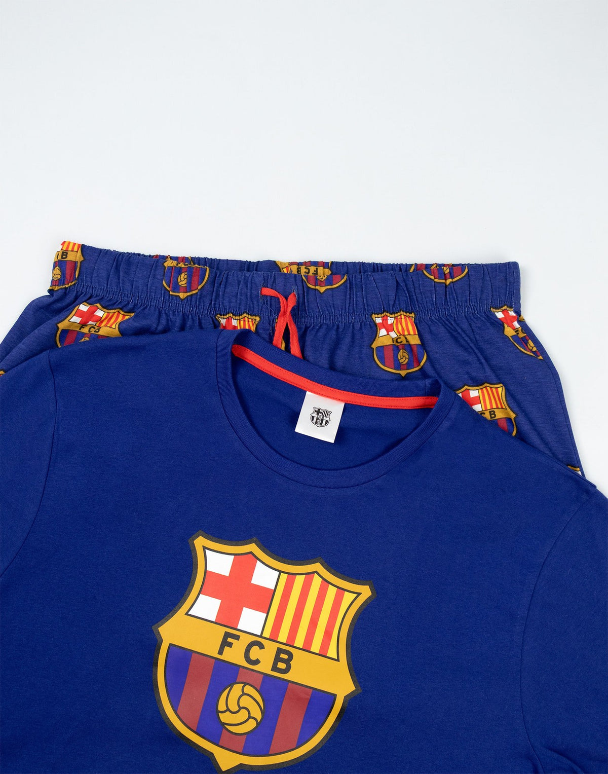 FC Barcelona Short Sleeve Long Leg Pyjama Set | Mens Black | Official Merch